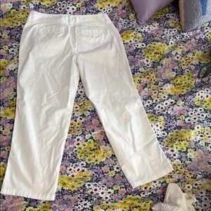 J.Jill White Cropped Pants Stretch Flex 2 Petite